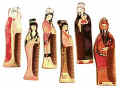 beschilderde houten kammen, chinese dames en heren